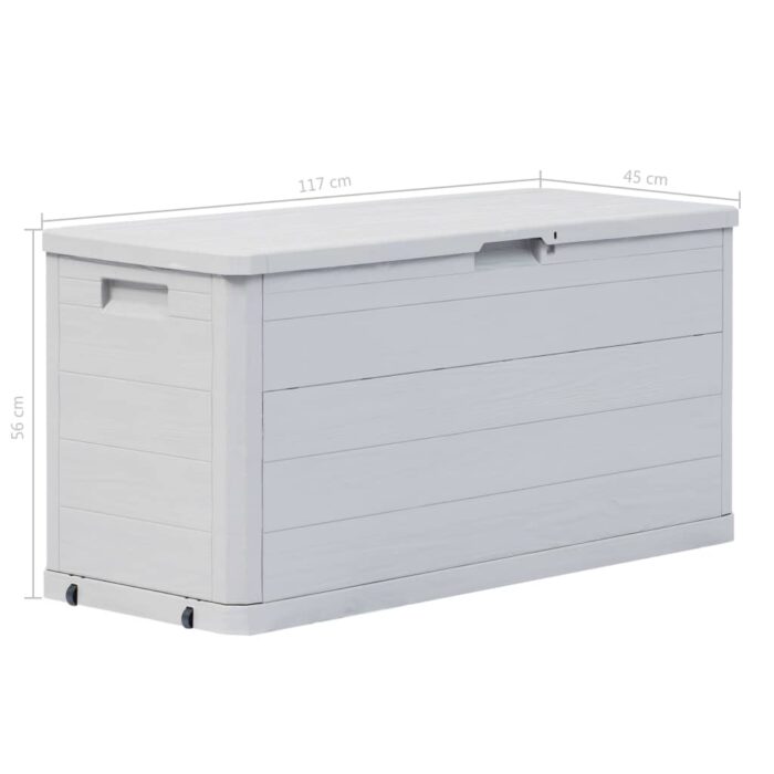 Boîte de rangement de jardin 280 L Gris clair – Image 9