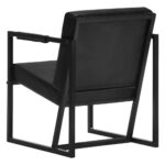 Fauteuil noir cuir véritable – Image 5