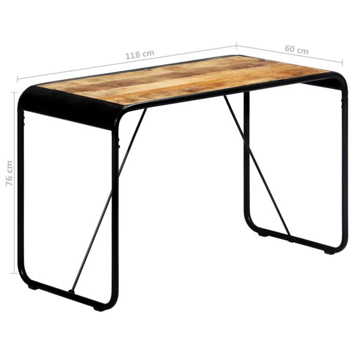Table à manger 118x60x76 cm Bois de manguier massif brut – Image 6