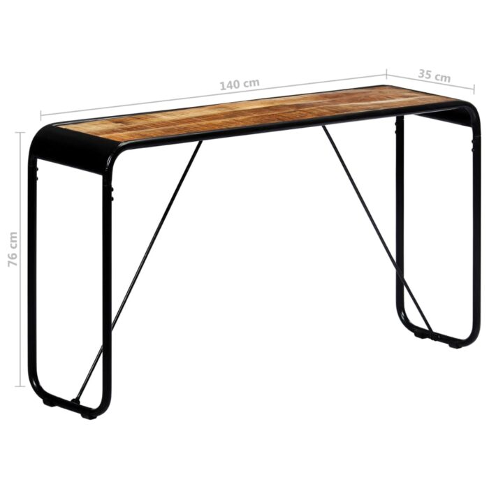 Table console 140 x 35 x 76 cm Bois de manguier massif brut – Image 6