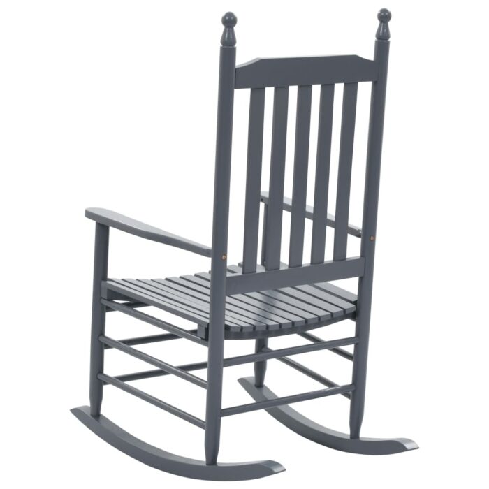 Chaise à bascule avec siège incurvé Gris Bois de peuplier – Image 3