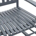 Chaise à bascule avec siège incurvé Gris Bois de peuplier – Image 5