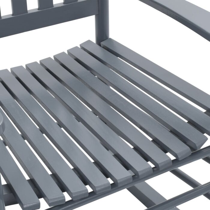 Chaise à bascule avec siège incurvé Gris Bois de peuplier – Image 5