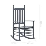 Chaise à bascule avec siège incurvé Gris Bois de peuplier – Image 7