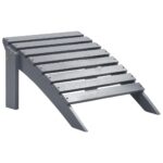 Chaise de jardin avec pouf Bois Gris – Image 6