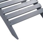 Chaise de jardin avec pouf Bois Gris – Image 7