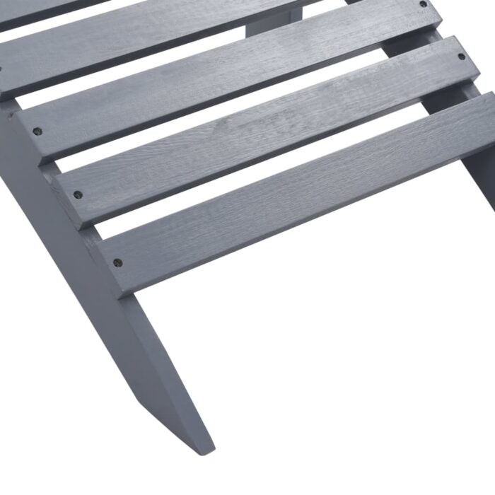 Chaise de jardin avec pouf Bois Gris – Image 7