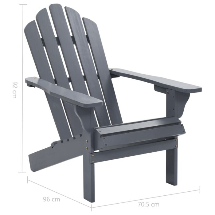 Chaise de jardin avec pouf Bois Gris – Image 8