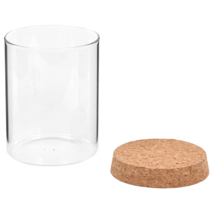 6 pcs Pots de conservation en verre et couvercle en liège 650ml – Image 2