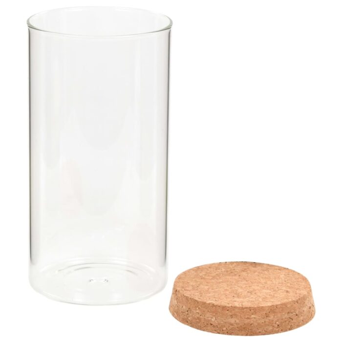 6pcs Pots de conservation en verre et couvercle en liège 1100ml – Image 2