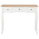 Table de console et coiffeuse avec 3 tiroirs Blanc – Image 2