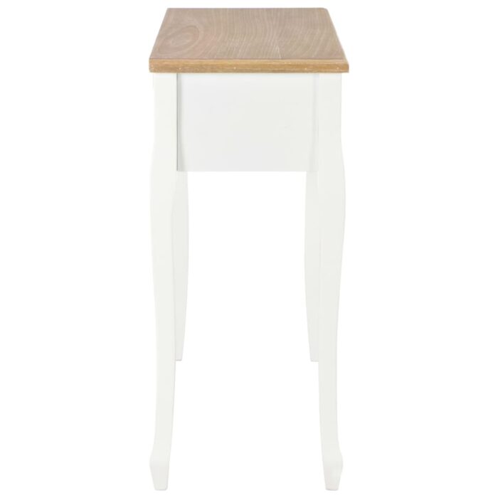 Table de console et coiffeuse avec 3 tiroirs Blanc – Image 3