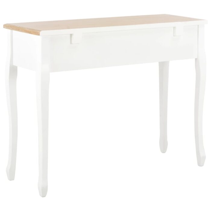 Table de console et coiffeuse avec 3 tiroirs Blanc – Image 4