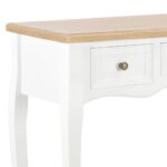 Table de console et coiffeuse avec 3 tiroirs Blanc – Image 5