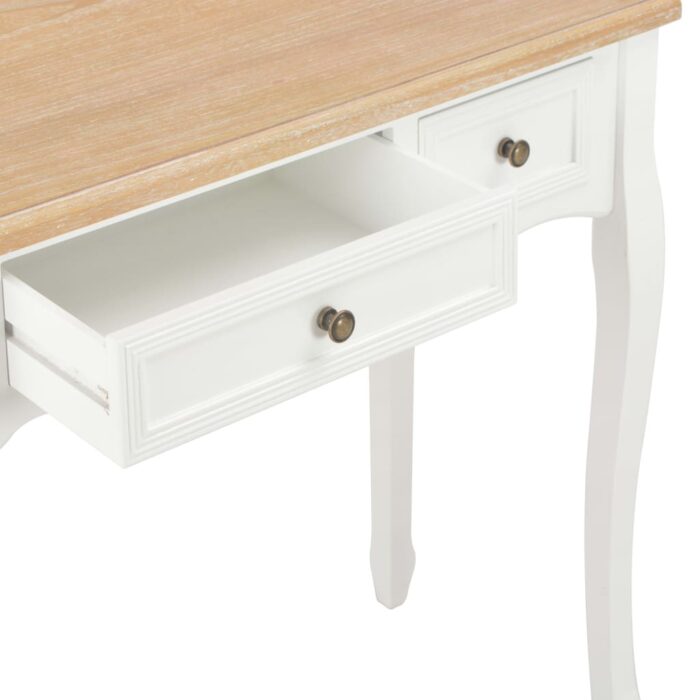Table de console et coiffeuse avec 3 tiroirs Blanc – Image 6