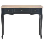 Table de console et coiffeuse avec 3 tiroirs Noir – Image 2