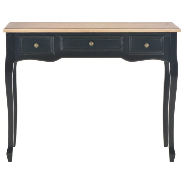 Table de console et coiffeuse avec 3 tiroirs Noir – Image 2
