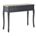 Table de console et coiffeuse avec 3 tiroirs Noir – Image 4