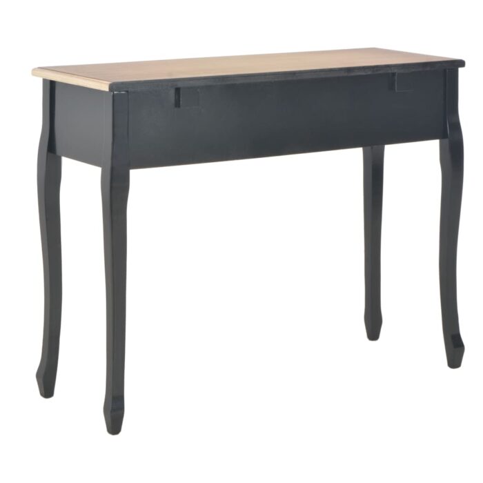 Table de console et coiffeuse avec 3 tiroirs Noir – Image 4