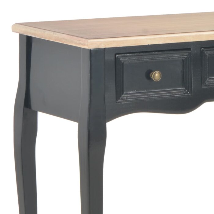 Table de console et coiffeuse avec 3 tiroirs Noir – Image 5