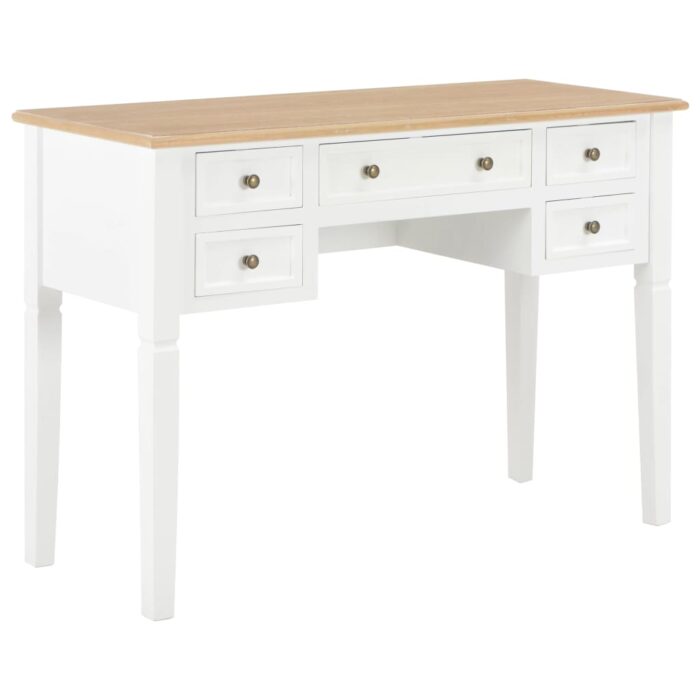 Bureau Blanc 109,5 x 45 x 77,5 cm Bois – Image 1