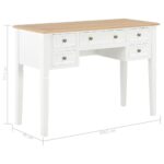 Bureau Blanc 109,5 x 45 x 77,5 cm Bois – Image 7