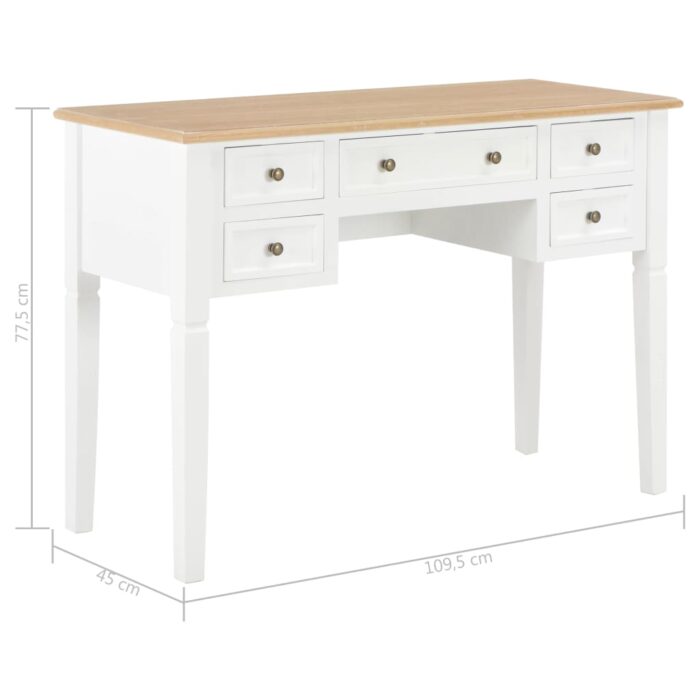 Bureau Blanc 109,5 x 45 x 77,5 cm Bois – Image 7