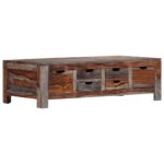Table basse Gris 100x50x30 cm Bois massif – Image 10