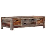 Table basse Gris 100x50x30 cm Bois massif – Image 11