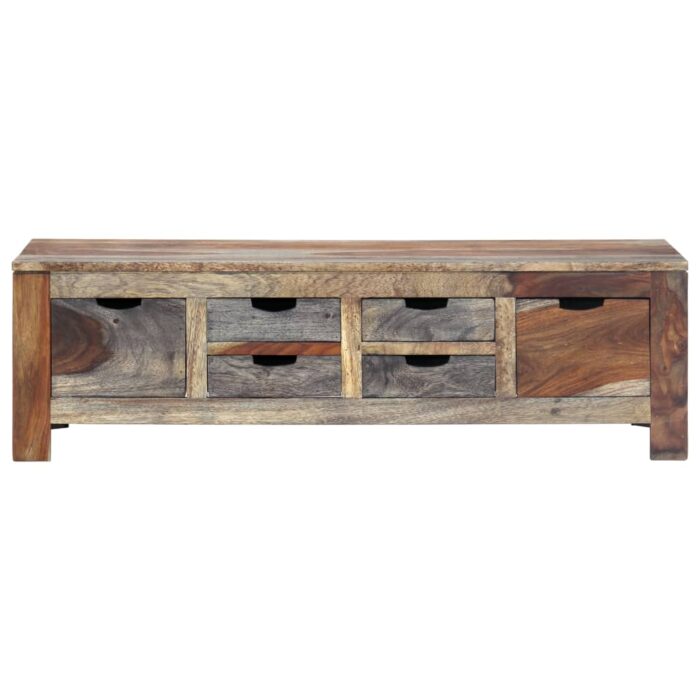 Table basse Gris 100x50x30 cm Bois massif – Image 3