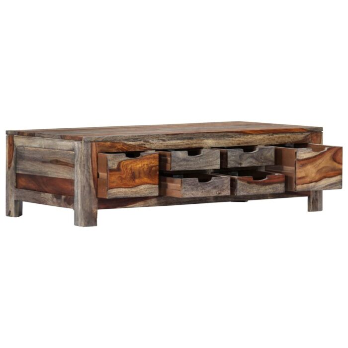 Table basse Gris 100x50x30 cm Bois massif – Image 4