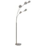 Lampadaire 200 cm 5 x E14 Argenté – Image 3