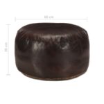 Pouf 60 x 30 cm Marron foncé Cuir véritable de chèvre – Image 2
