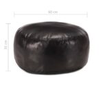 Pouf 60 x 30 cm Noir Cuir véritable de chèvre – Image 2