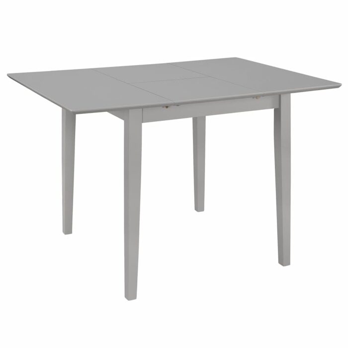 Table à dîner extensible Gris (80-120) x 80 x 74 cm MDF – Image 1