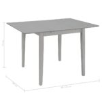 Table à dîner extensible Gris (80-120) x 80 x 74 cm MDF – Image 5