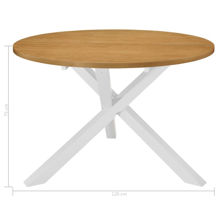 Table de salle à manger Blanc 120 x 75 cm MDF – Image 3