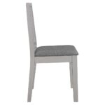 Chaises à manger avec coussins lot de 4 gris bois solide – Image 3