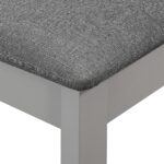 Chaises à manger avec coussins lot de 4 gris bois solide – Image 5