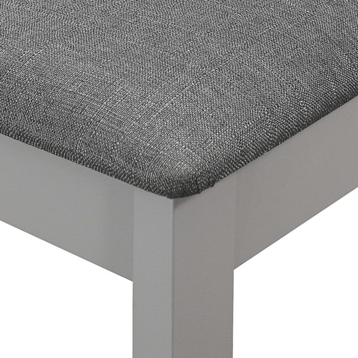 Chaises à manger avec coussins lot de 4 gris bois solide – Image 5