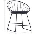 Chaises à manger Siège en similicuir lot de 2 noir acier – Image 7