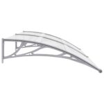 Auvent de porte Gris et transparent 200x75 cm PC – Image 2