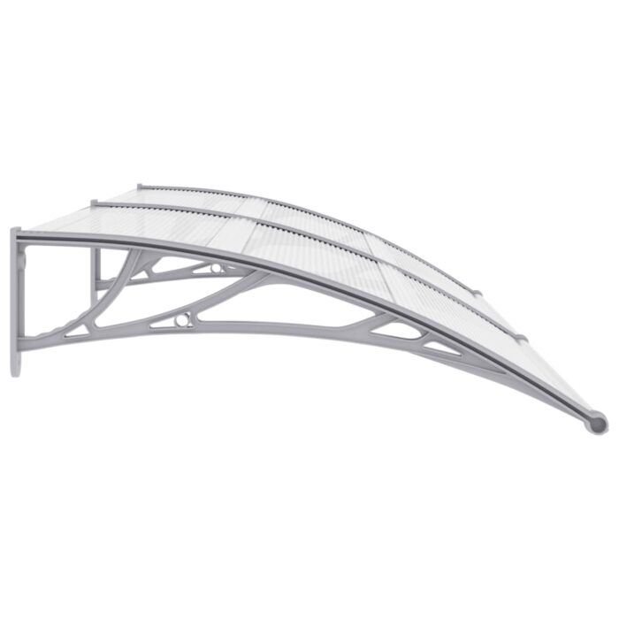 Auvent de porte Gris et transparent 200x75 cm PC – Image 2