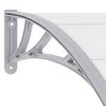 Auvent de porte Gris et transparent 200x75 cm PC – Image 3