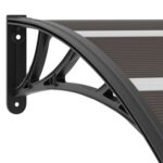 Auvent de porte Noir 200x75 cm PC – Image 3