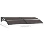 Auvent de porte Noir 200x75 cm PC – Image 5