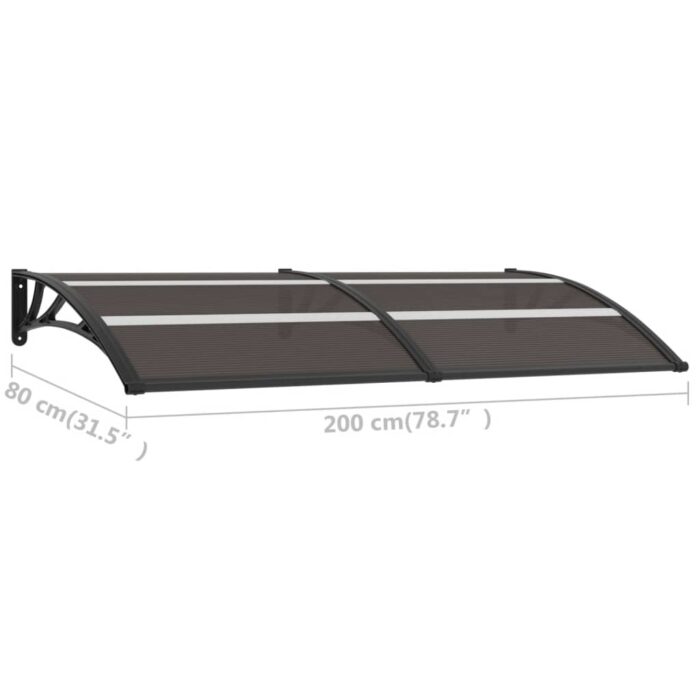 VXL8719883564616_g_en_hd_5.jpg Auvent de porte Noir 200x75 cm PC – Image 5
