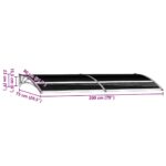 Auvent de porte Noir 200x75 cm PC – Image 6