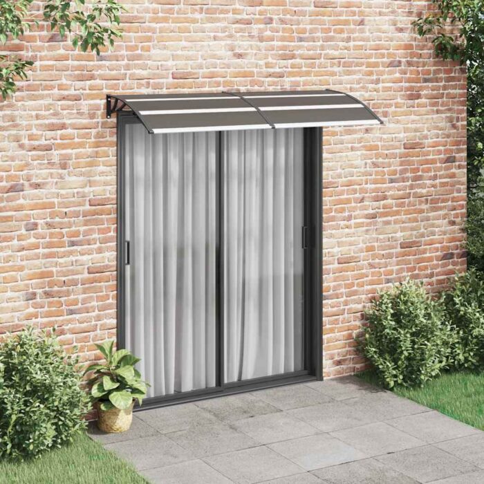 VXL8719883564616_m_en_hd_1.jpg Auvent de porte Noir 200x75 cm PC – Image 1
