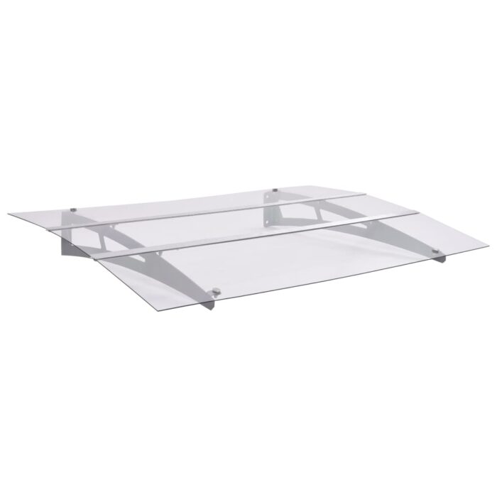 VXL8719883564647_a_en_hd_1.jpg Auvent de porte argenté et transparent 120x90 cm polycarbonate – Image 1
